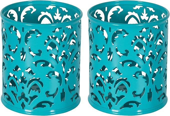 EasyPAG Teal Pen Holder for Desk, 2 Pack Round Pen Organizer, Brush Holder for by EasyPAG