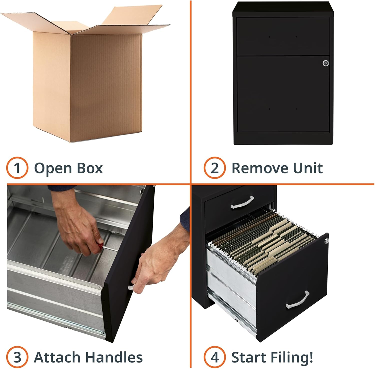 NuSparc 2 Drawer Locking Filing Cabinet | Pre-Assembled Steel Construction | Space-Saving Design is Perfect for Home and Small Office | Letter-Size | Assembled in North America