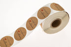 1.5" Round Natural Brown Kraft Homemade with Love Stickers / 500 Brown Kraft Labels Roll/Made in The USA
