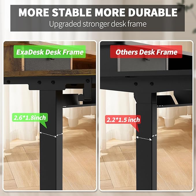 ExaDesk 55 * 30 Inches Electric Standing Widened Desk Adjustable Height - Image 5