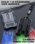 LIUGX Badge Holder with Heavy Duty Breakaway Lanyard, Carbon Fiber-Texture - Image 5