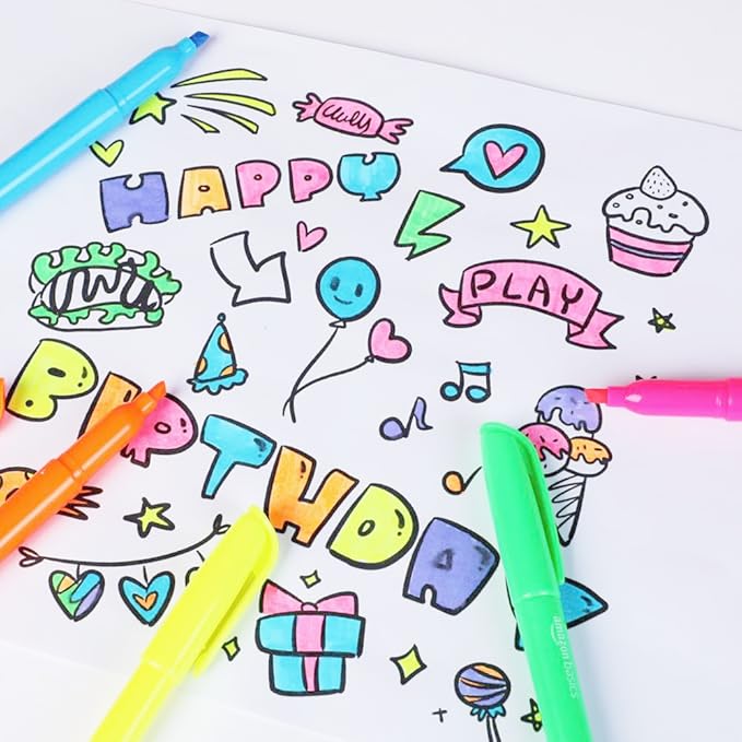 Amazon Basics Highlighters, Fluorescent Ink, Chisel Tip, School Supplies - Image 7