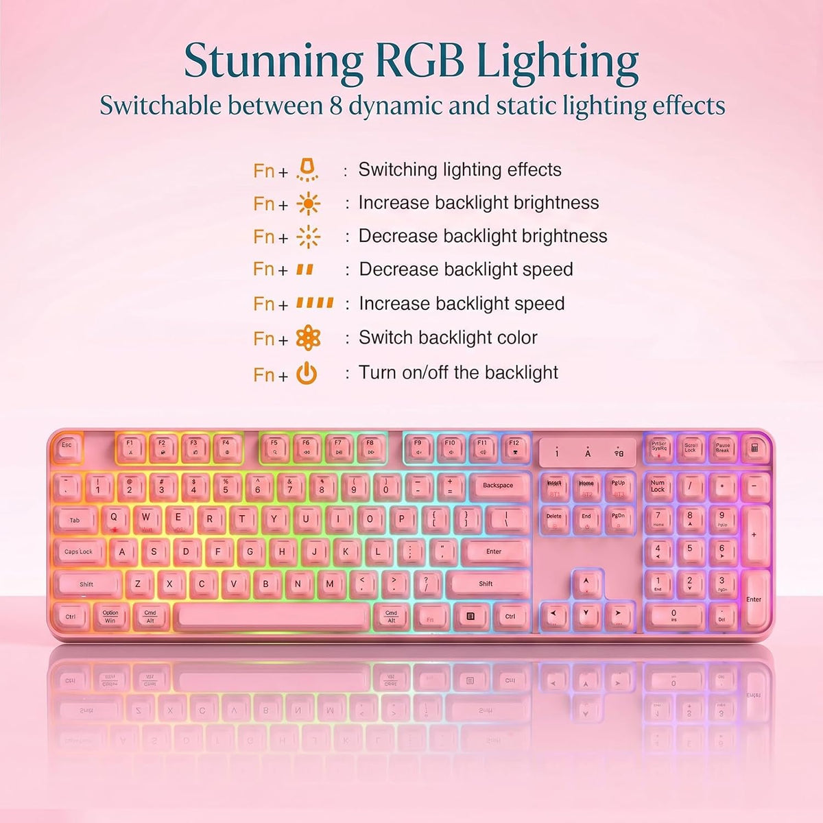 Lomiluskr RGB Arc Wireless Keyboard, BT/2.4G/Wired Tri-Mode, Full Size Crysta...