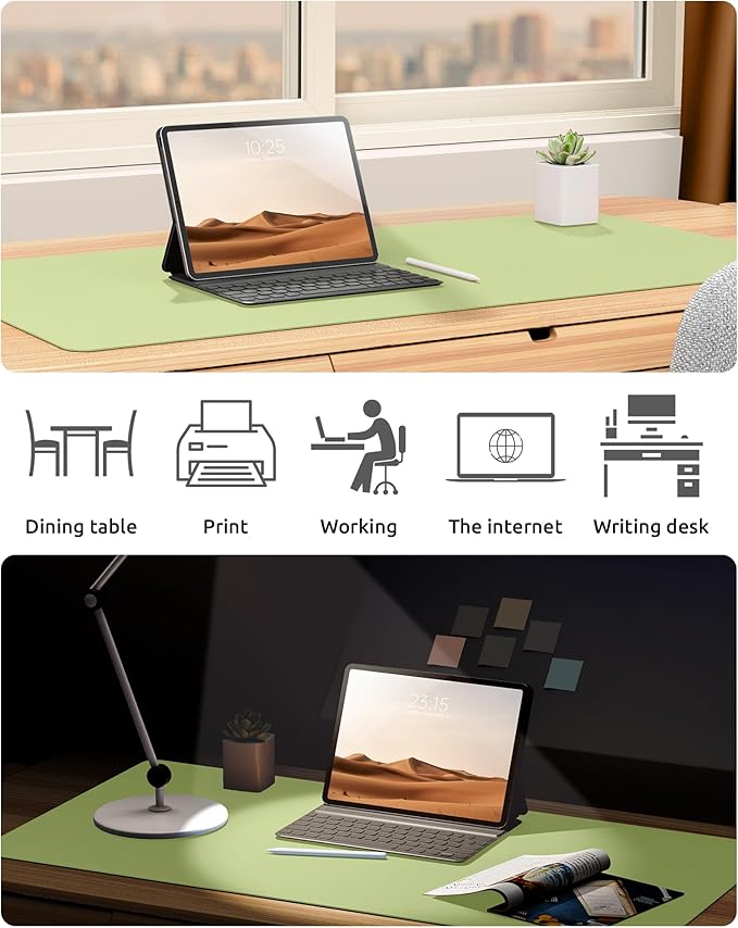 YSAGi Leather Desk Protector, Office Mat, Large Mouse Mat, Non-Slip PU Leather - Image 6