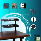 Yuxh Clamp On Desk Shelf 2 Tier Cilp Under Table Organizer, 15 inch - Image 3