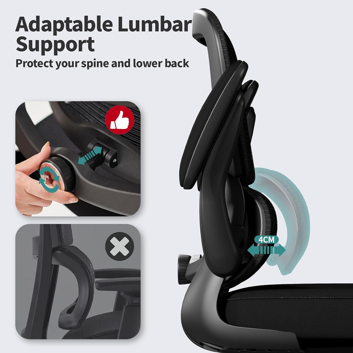 tralt office chair - ergonomic desk chair with, side view