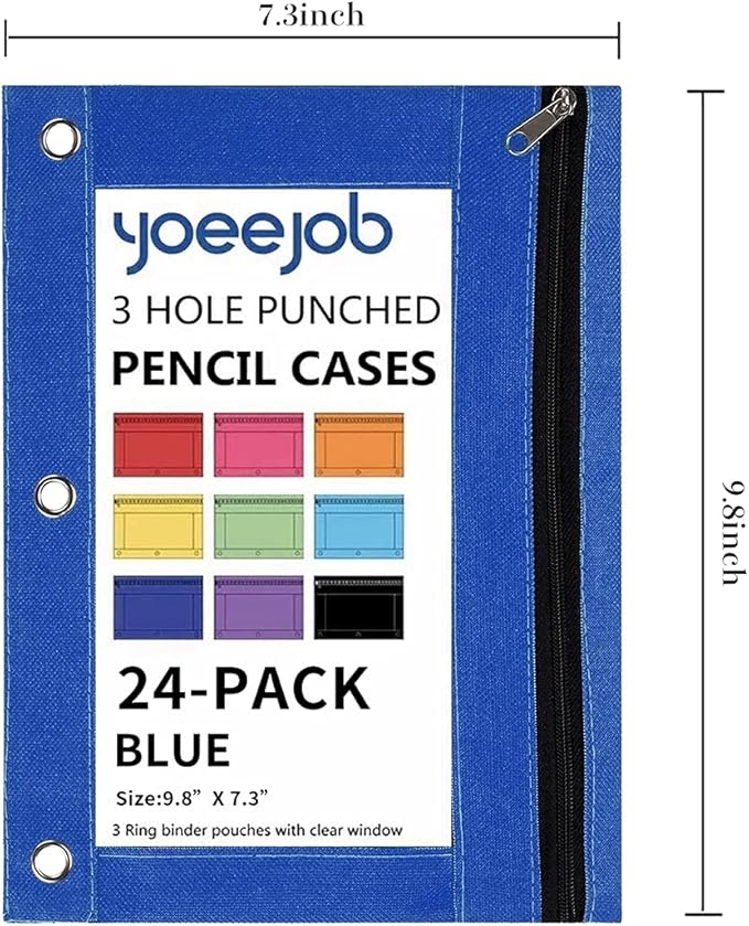 YoeeJob Binder Pouches for 3 Ring Binder, Pencil Pouch Pen Holder Case - Image 4