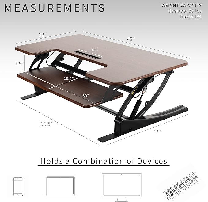 VIVO 42 inch Height Adjustable Stand Up Desk Converter, V Series, Quick Sit to - Image 4
