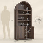81" Tall Arched Cabinets, Bookcase - Image 2