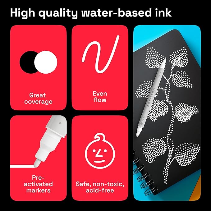 ARTISTRO 5 White Acrylic Paint Markers - Image 4