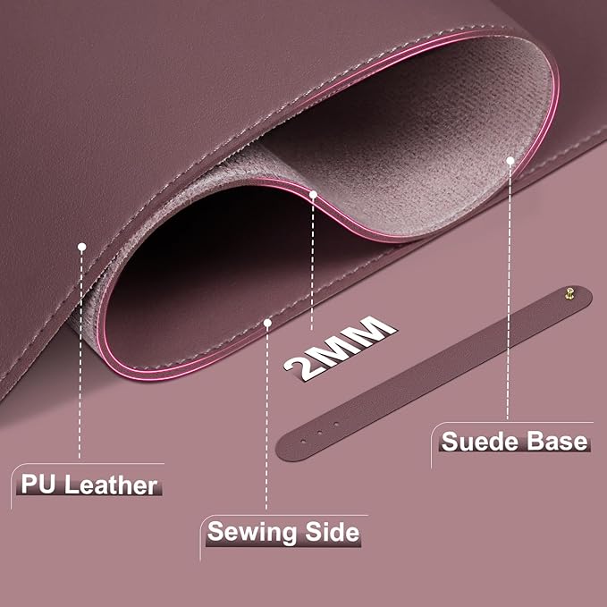 Leather Desk Pad Protector, Desk Mat, Large Mouse Pad, Non-Slip Desk Blotter - Image 2
