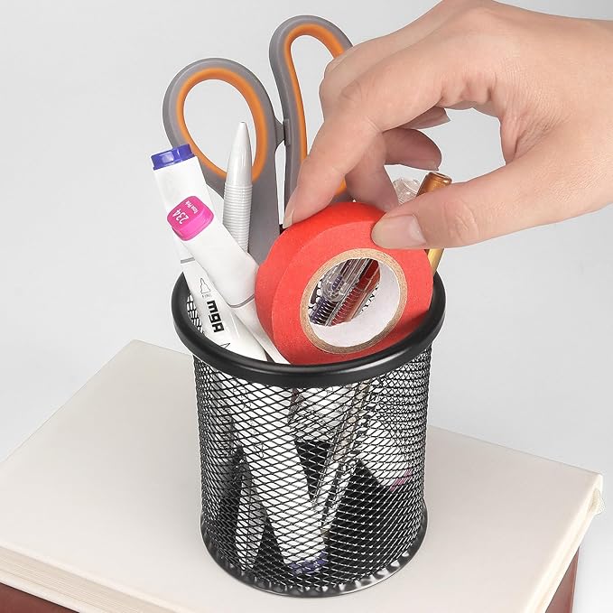 Tamaki Pen Holder Cup for Desk, Wire Mesh Pencil Cup Holder for Desk Office Pen - Image 7