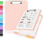 Sooez Glitter Clipboard with Storage, High Capacity Clip Boards 8.5x11 with Pen by Sooez