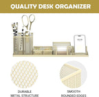 SUPEASY Pen Holder for Desk, 6 Piece Mesh Desk Organizer set for Office - Image 4