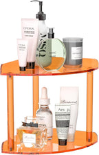 Sezanrpt 2 Tier Countertop Corner Organizer Shelf 7x7x8 Inch, Vanity Storage by Sezanrpt