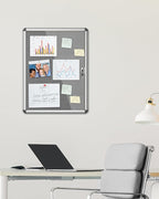 Mifuro 26"x20" Enclosed Bulletin Board, Lockable Weather-Resistant Aluminum - Image 2