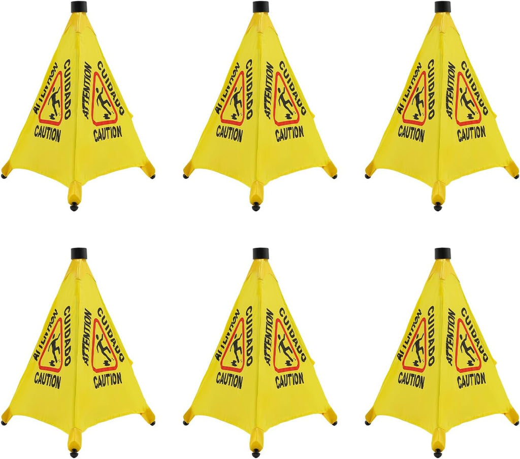 20 inch Wet Floor Sign 6 Pcs, Pop up Foldable Wet Safety Signs