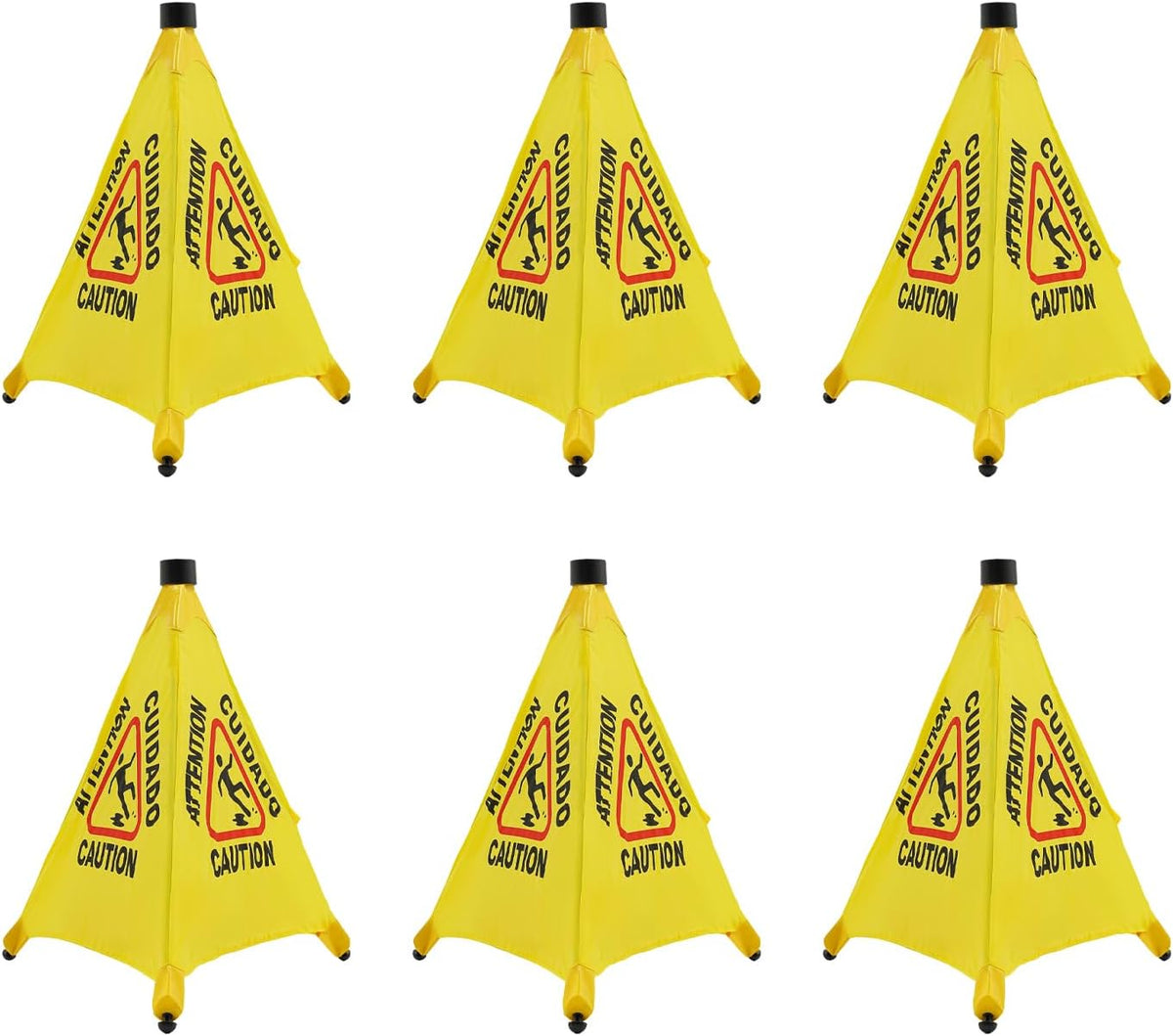 20 inch Wet Floor Sign 6 Pcs, Pop up Foldable Wet Safety Signs