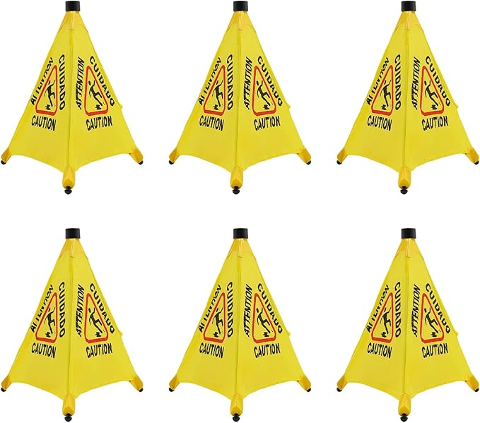 20 inch Wet Floor Sign 6 Pcs, Pop up Foldable Wet Safety Signs by Unknown