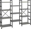 SUPERJARE Triple 4 Tier Bookshelf, Bookcase by SUPERJARE