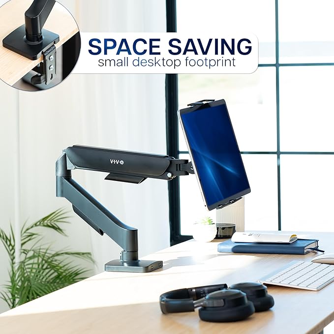 VIVO Height Adjustable Counterbalance Mechanical Arm Tablet Desk Mount - Image 7