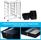 GOFLAME 15-Drawer Rolling Storage Cart, Craft Storage Cart - Image 6