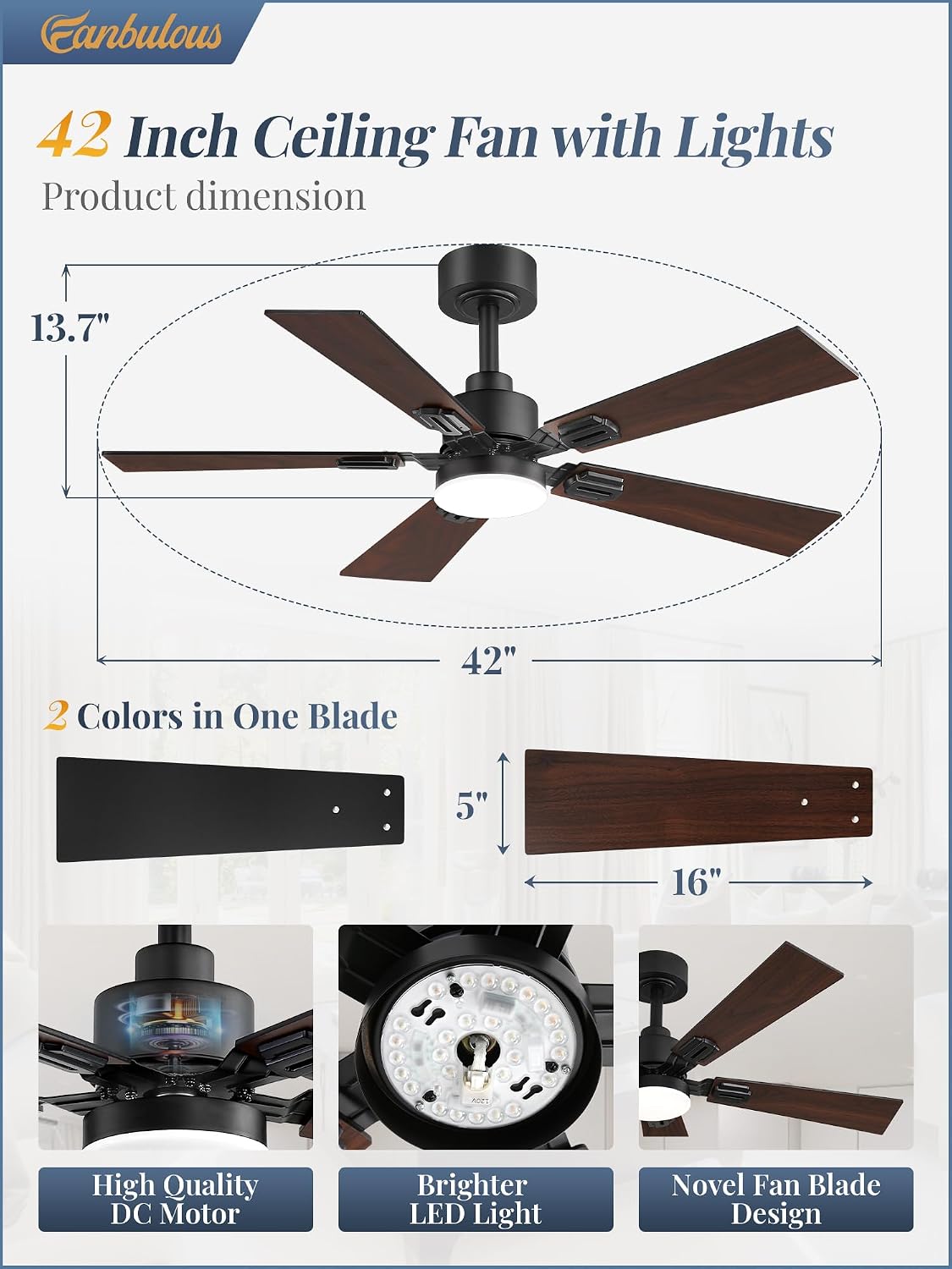 fanbulous 2 pack of 42 inch modern ceiling, package contents