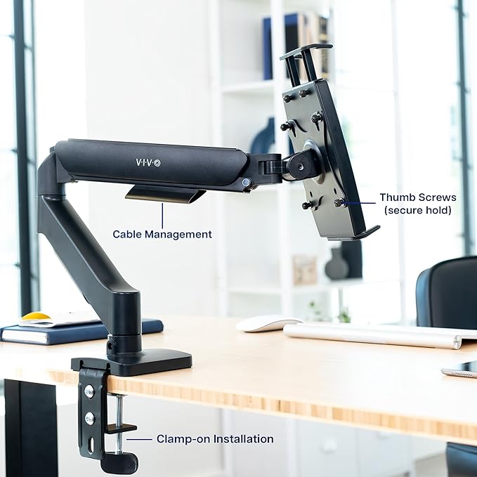VIVO Height Adjustable Counterbalance Mechanical Arm Tablet Desk Mount - Image 8