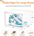 Amllas 8 Pack Shoe Boxes Clear Plastic Stackable, Large Shoe Storage Organizer - Image 2