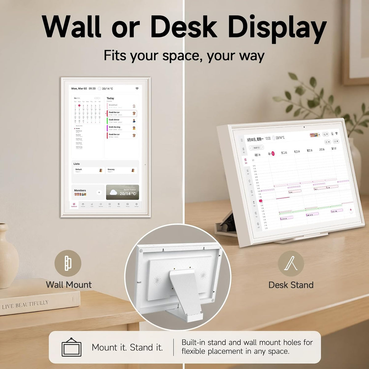 Digital Calendar, 15.6-inch Smart Wall Planner Electronic Calendar & Chor...