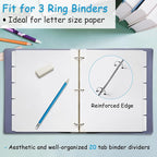 Binder Dividers for 3 Ring Binder, 1/5 Cut Tabs, Letter Size, Blank Write On - Image 4