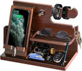 Gifts for Men Wood Phone Docking Station for Mens Gifts for Christmas Husband by EssentialForLife