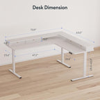 FLEXISPOT 71" Large L Shaped Standing Desk Electric Corner Table - Image 3