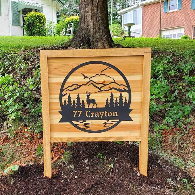 RealSteel Personalized Outdoor Metal Sign, Customize the Great Outdoor Deer & - Image 6