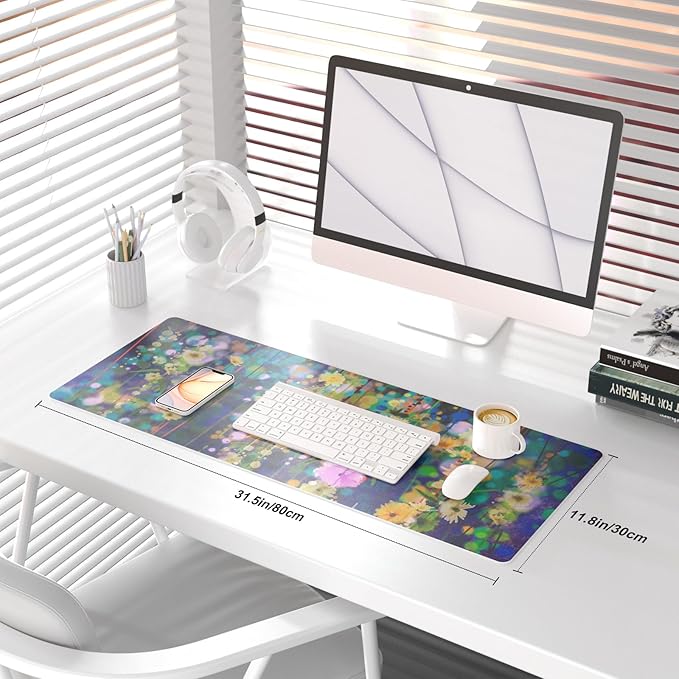 QIYI Large Desk Pad, Waterproof PU Leather Mouse Pad - Image 2