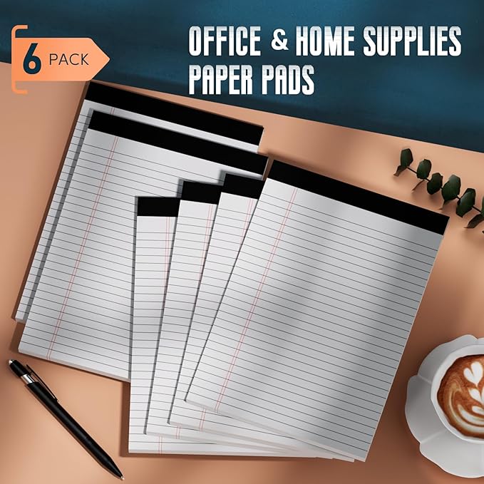White Legal Note Pads 8.5''x 11'', 6 Pack Legal Paper Note Pads, Micro - Image 7
