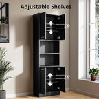 Cozy Castle Kitchen Pantry Cabinet, 4 Doors Open Countertop Utility Hutch - Image 3