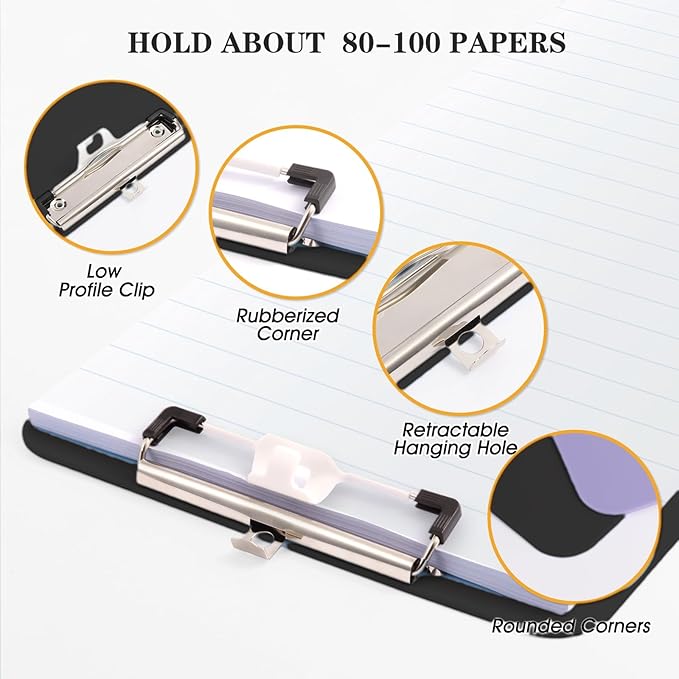 6 Pack Clipboards Bulk with Pen Holder, Thickened Nursing Clip Boards 8.5x11 - Image 5