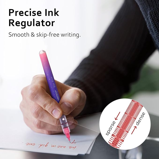 WRITECH Liquid Ink Rollerball Pens: 8ct Assorted Colors Fine Point Tip 0.7mm - Image 3