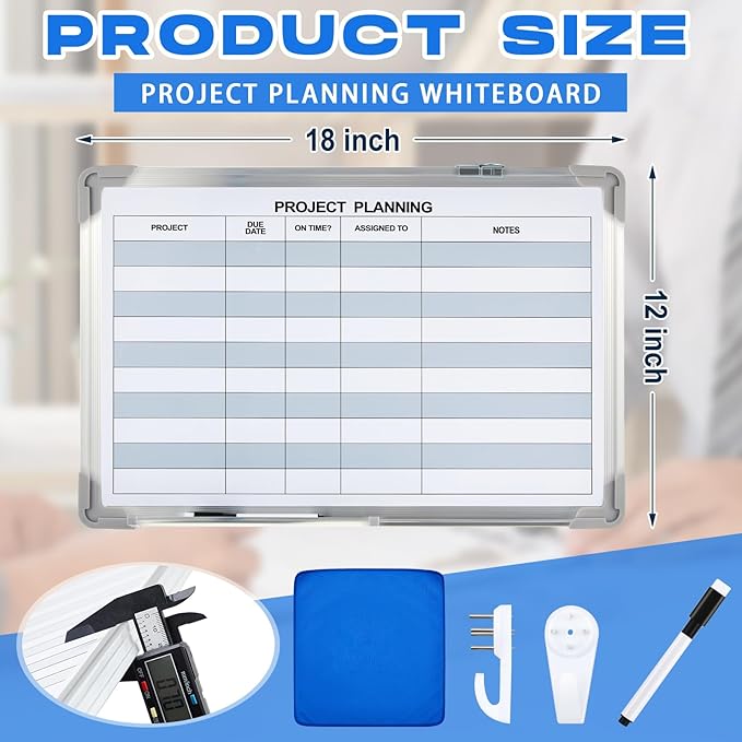 Lincia Project Planning Dry Erase Whiteboard Magnetic Dry Erase Board - Image 2