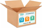 IDL Packaging - B-12128-25 Medium Corrugated Shipping Boxes 12"L x 12”W x 8"H -