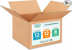 IDL Packaging - B-12128-25 Medium Corrugated Shipping Boxes 12"L x 12”W x 8"H - by IDLPackaging