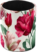 Leather Pen Holder for Desk Tulips Pattern Pencil Cup Desktop Organizer Makeup by Unknown