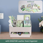 KINGFOM PU Leather Desk Organizer - Image 6