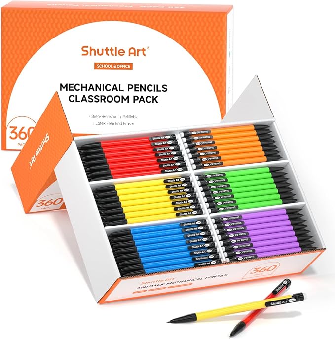 Shuttle Art Mechanical Pencils, 360 Pack Bulk Mechanical Pencils 0.7mm Medium by ShuttleArt