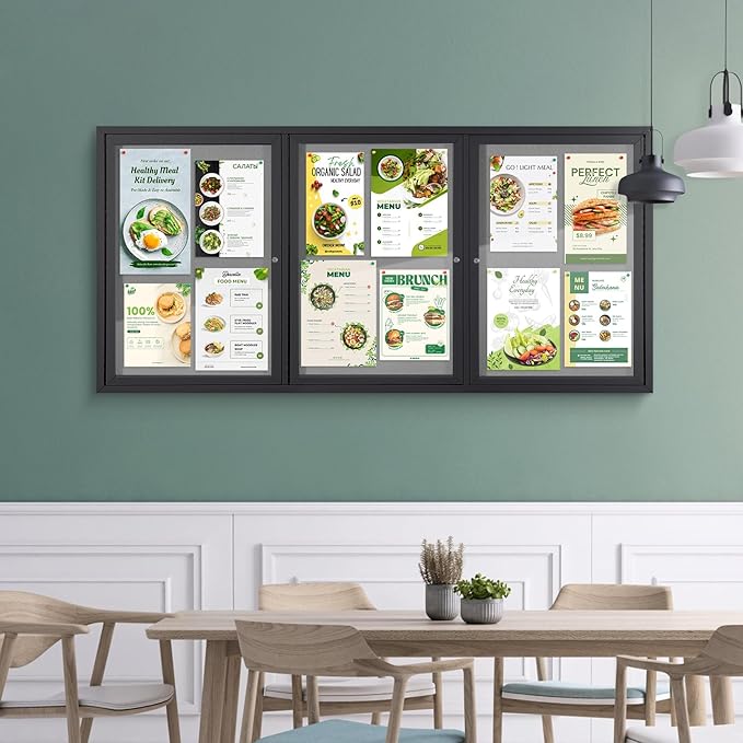 SWANCROWN Outdoor Bulletin Board 70x36in, Enclosed Bulletin Board - Image 9