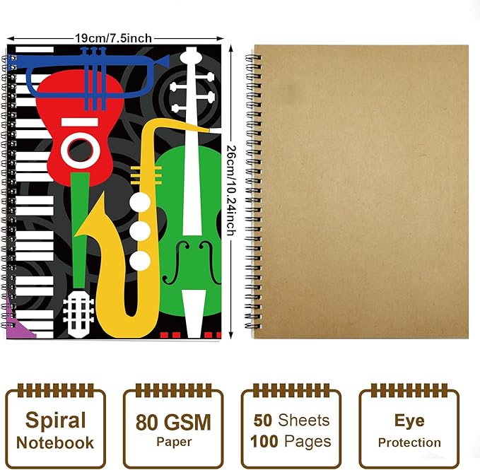 MAXCURY Blank Sheet Music Composition Manuscript Staff Paper Art Music Notebook - Image 2