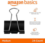 Amazon Basics Binder Paper Clips, Medium Clip, 2 Pack of 12 - Image 2