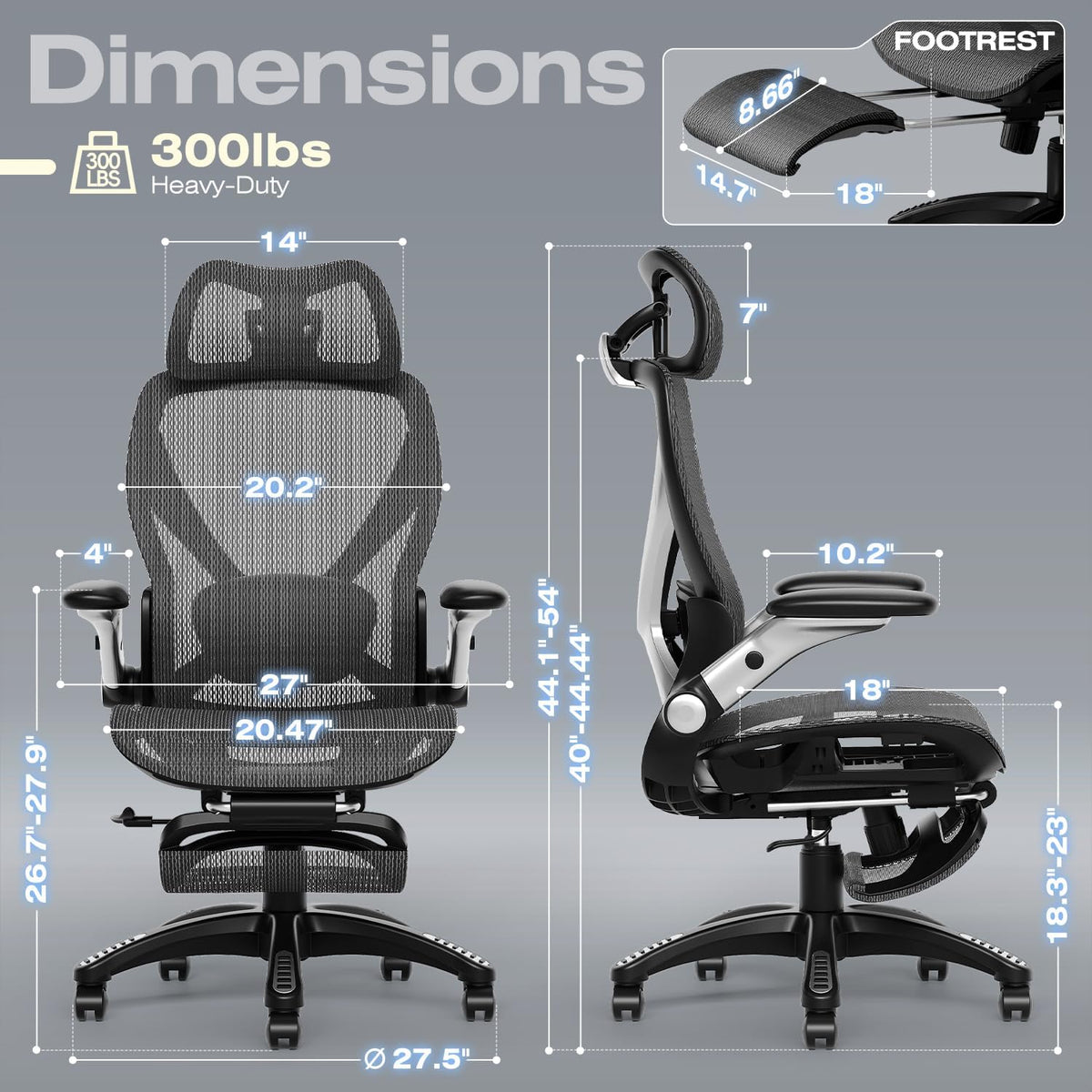 elabest x100 ergonomic mesh office chair with footrest shown in use