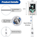 Funny Skeleton Nurse Badge Reel, Cute Retractable ID Card Badge Holder - Image 2